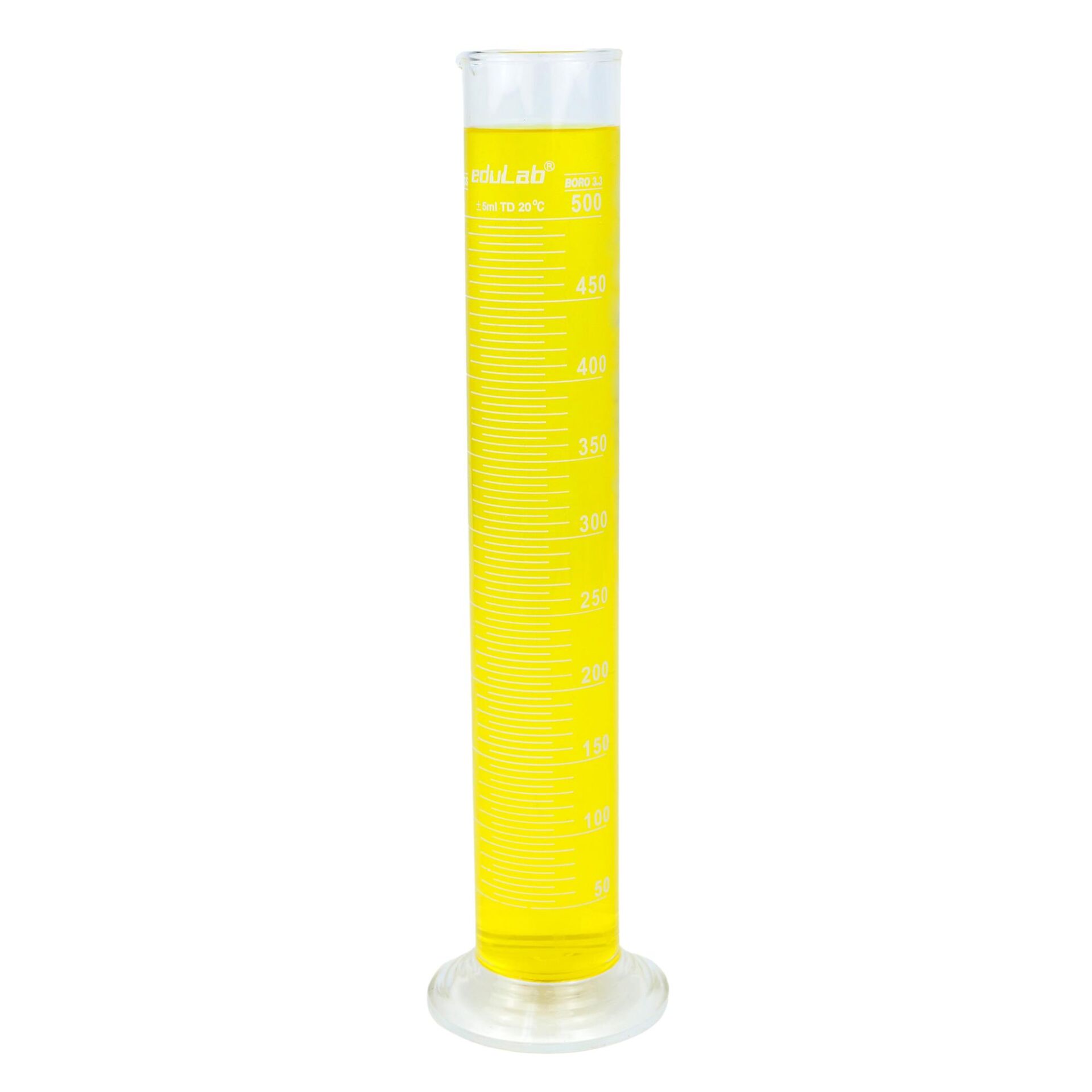 DERECELİ SİLİNDİR (500 ml. 5/1 Böl. Cam) MEZUR