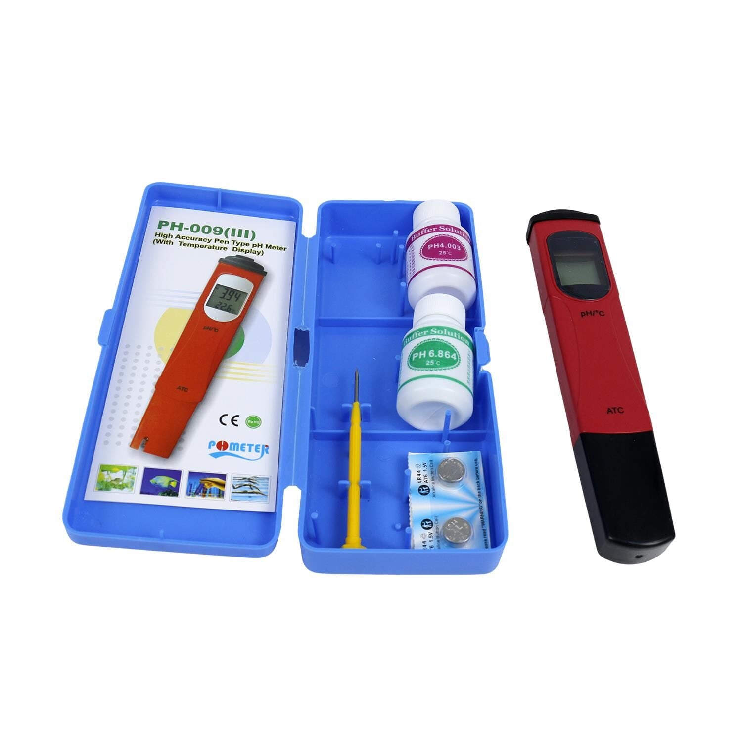 PH METRE (0,1 ph Brm. ayarlı, Cam elekt. ve kalibr. çözeltili)