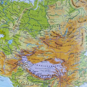 ASYA FİZİKİ HARİTASI (Kaplamalı)