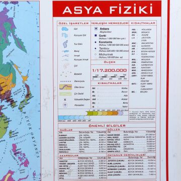 ASYA FİZİKİ HARİTASI (Kaplamalı)