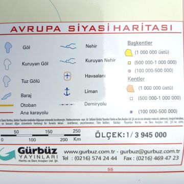 AVRUPA SİYASİ HARİTASI (Kaplamalı)