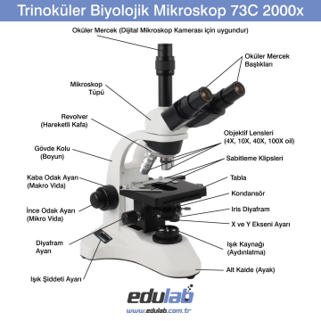 Trinoküler Biyolojik Mikroskop 73C 2000x