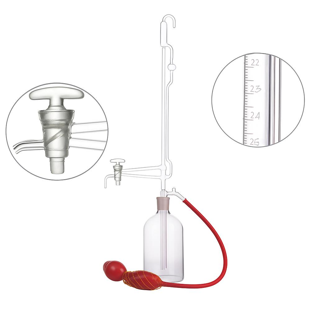Otomatik Büret 10 ml Cam Musluklu