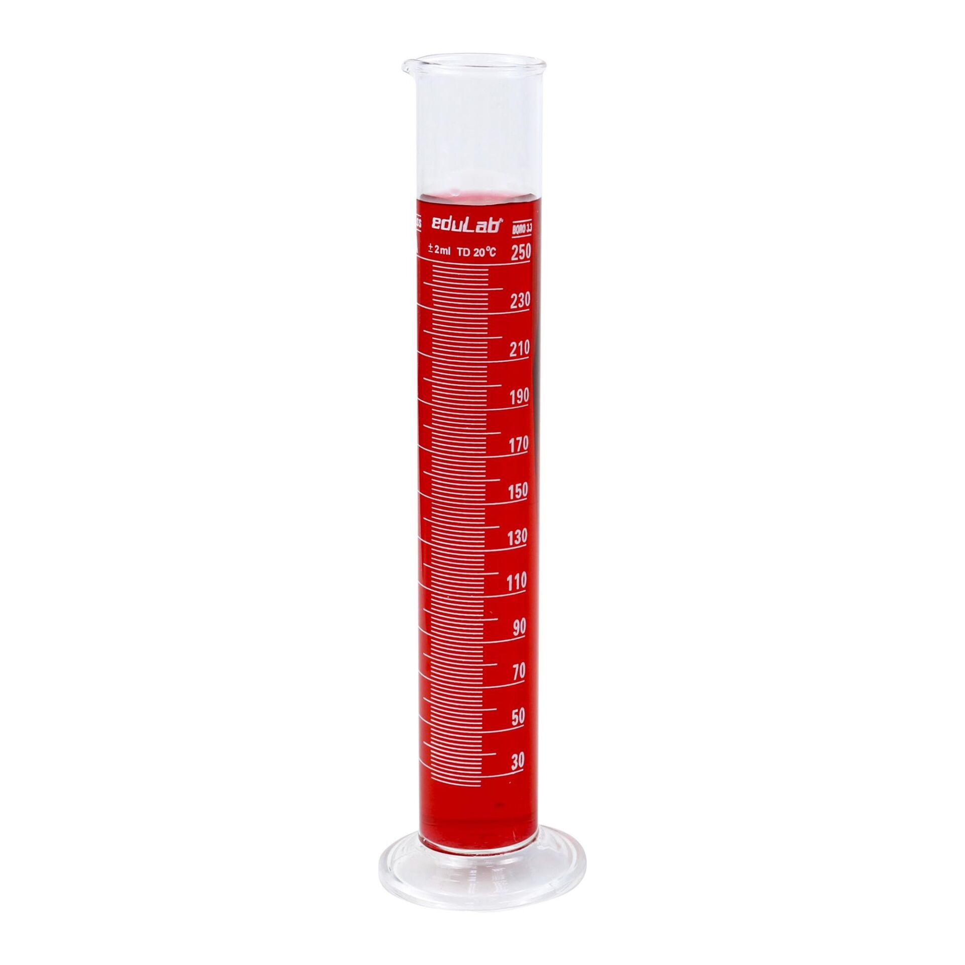 DERECELİ SİLİNDİR (250 ml. 2/1 Böl. Cam) MEZUR